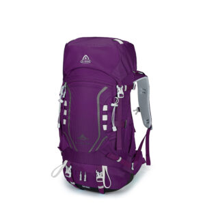 Mochila Trekking Morada 35+5L Aione – Espalda Ventilada y Rain Cover